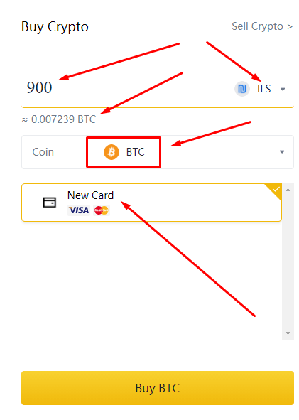 רכישת קריפטו באשראי בבורסת ביננס (Binance)