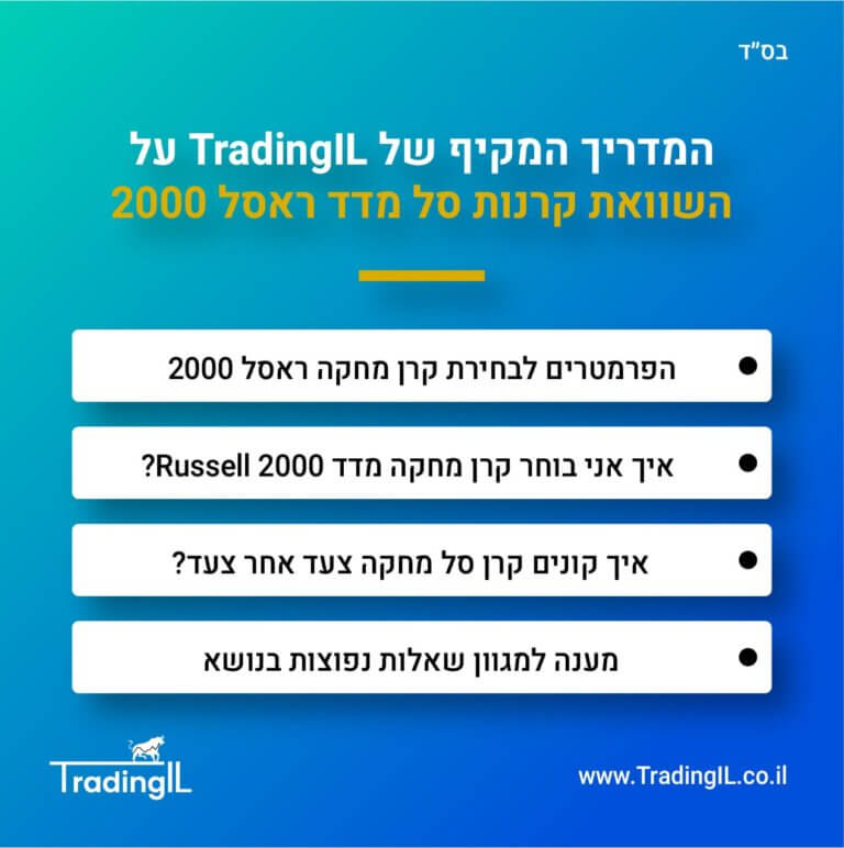 השוואת קרנות סל ראסל 2000, קרן סל מחקה ראסל 2000, איך קונים קרן סל מחקה מדד ראסל 2000, קרנות סל Russell 2000